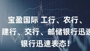 宝盈国际 工行、农行、中行、建行、交行、邮储银行迅速表态！